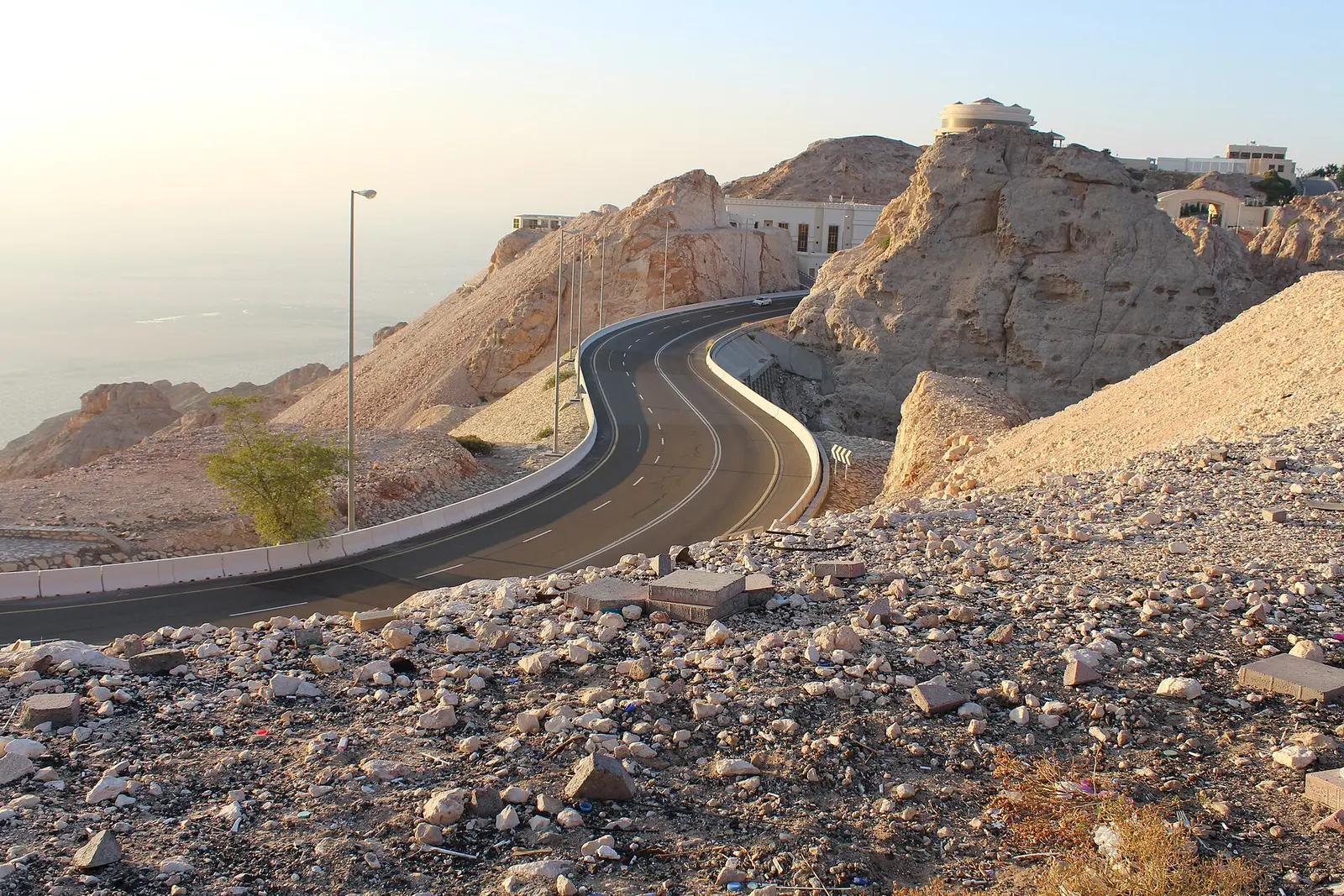 The winding mountain road up Jebel Hafeet near Al Ain